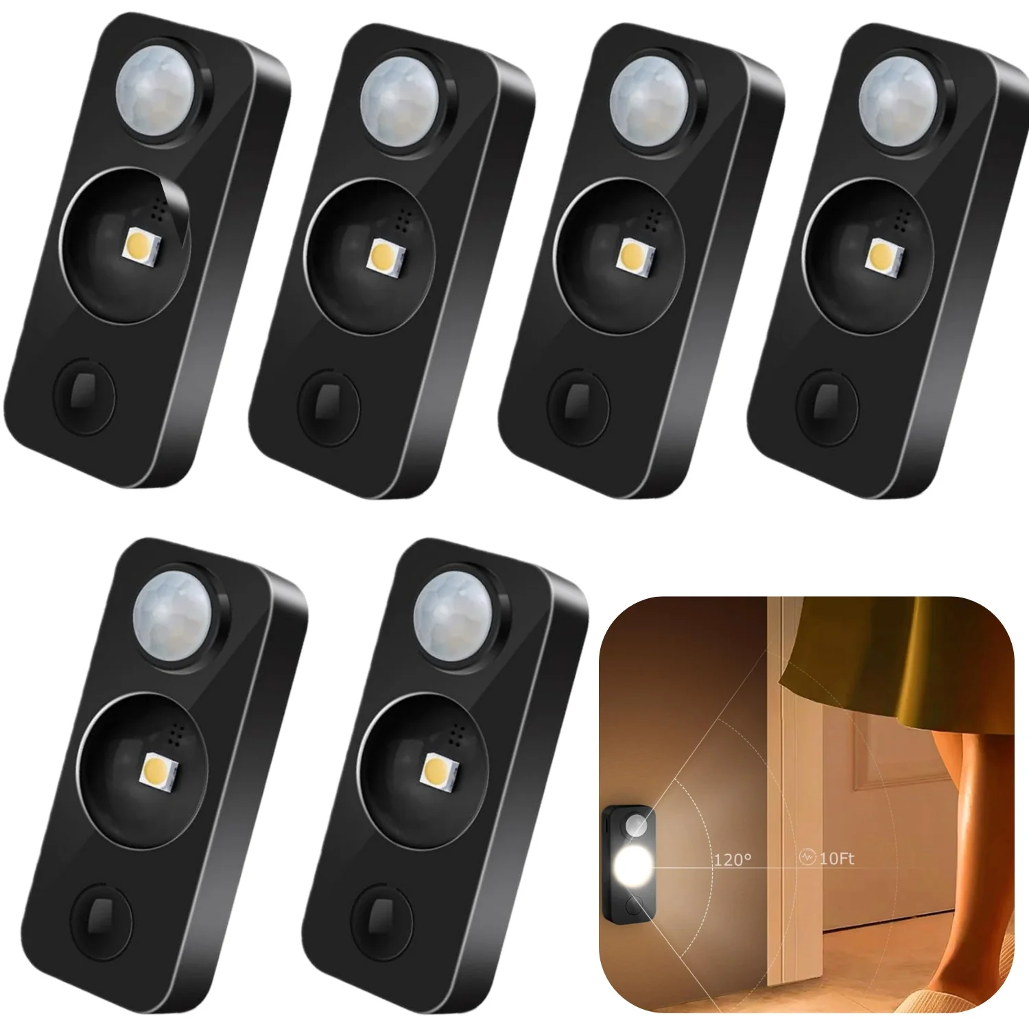 Rechargeable LED Puck Closet Light – 4/6/8 Pack | Motion Sensor, Tap Switch, Dimmable | Warm / Daylight White | Black / White Finish | Easy Mounting for Closets & Cabinets - Image 26