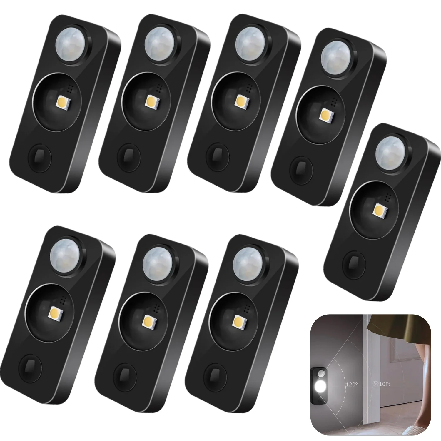 Rechargeable LED Puck Closet Light – 4/6/8 Pack | Motion Sensor, Tap Switch, Dimmable | Warm / Daylight White | Black / White Finish | Easy Mounting for Closets & Cabinets - Image 30