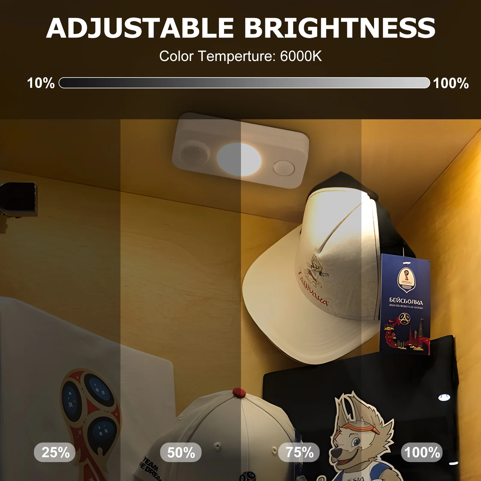 Rechargeable LED Puck Closet Light – 4/6/8 Pack | Motion Sensor, Tap Switch, Dimmable | Warm / Daylight White | Black / White Finish | Easy Mounting for Closets & Cabinets - Image 5