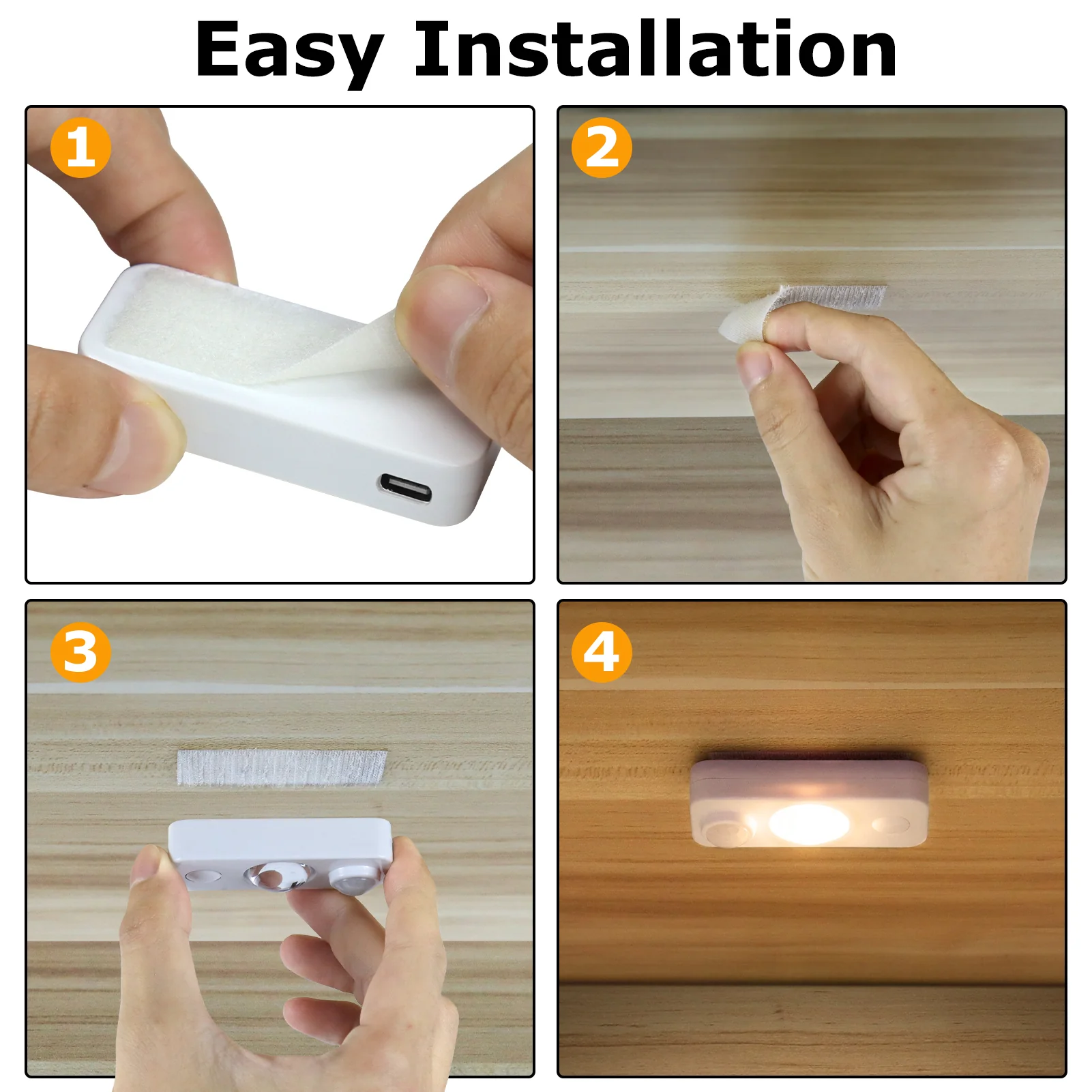 Rechargeable LED Puck Closet Light – 4/6/8 Pack | Motion Sensor, Tap Switch, Dimmable | Warm / Daylight White | Black / White Finish | Easy Mounting for Closets & Cabinets - Image 6