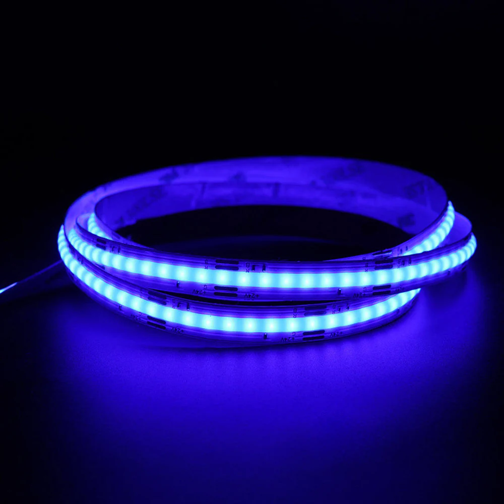 RGB COB Flexible LED Strip Light - 12V / 24V | 576 / 840 LEDs/m | RGB Color Changing | 10mm PCB | Dot-Free Continuous Lighting | Non-Waterproof | for Cabinets, Kitchen & Office Lighting | 5/50M - Image 8