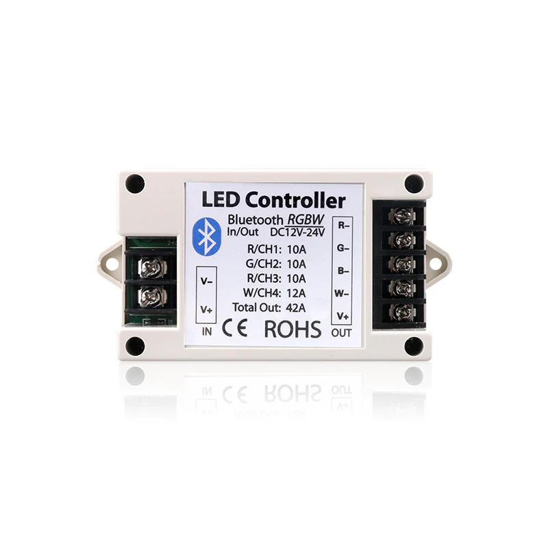 Bluetooth RGB/RGBW LED Strip Controller – DC12V-24V | Smartphone APP Control (iOS & Android) | For LED Strips