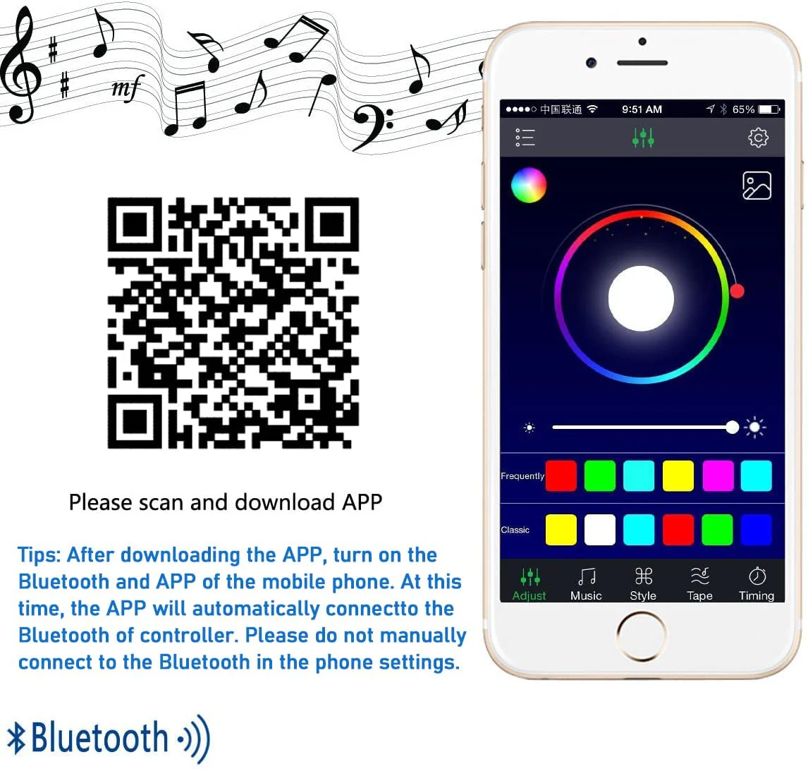 Bluetooth RGB/RGBW LED Strip Controller – DC12V-24V | Smartphone APP Control (iOS & Android) | For LED Strips - Image 3