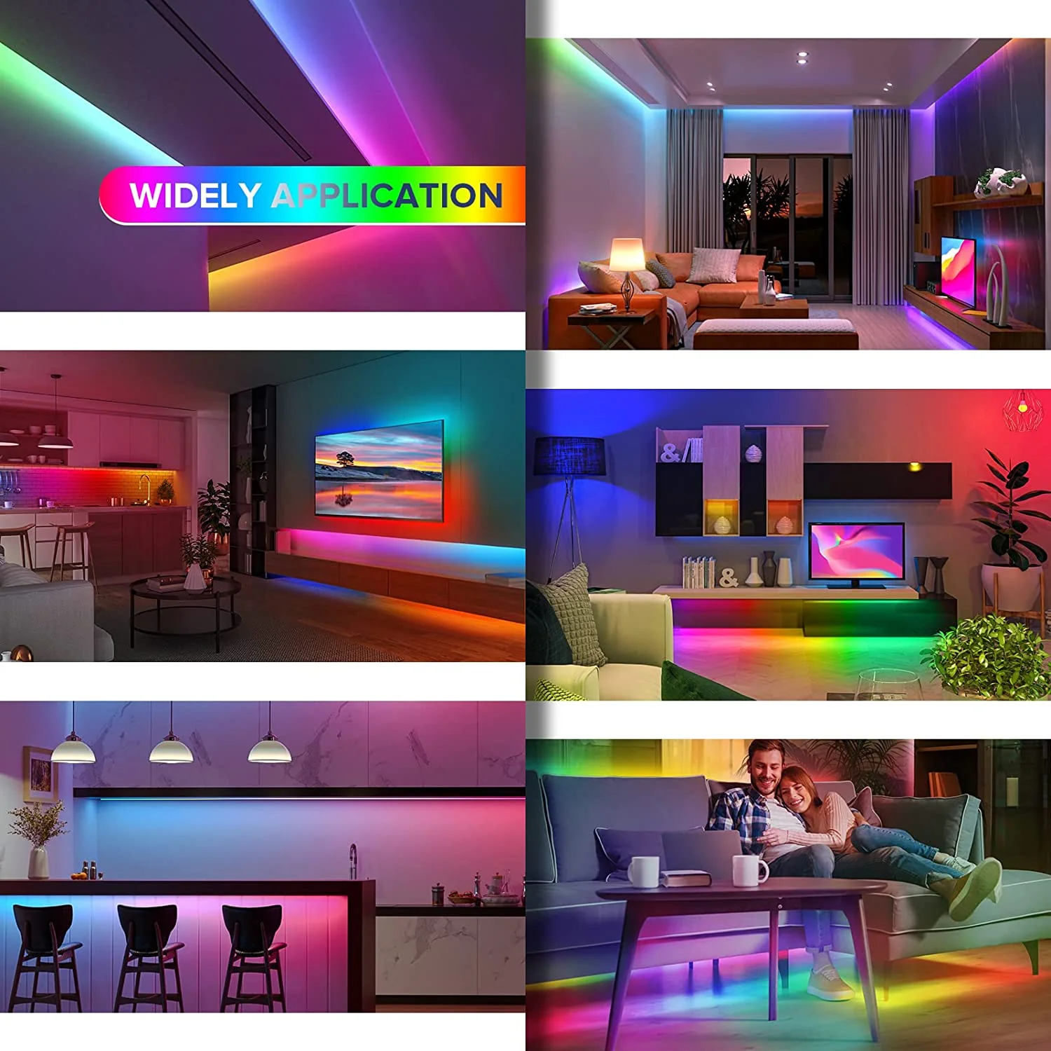 RGBIC Addressable COB Flexible LED Strip Light - 12V / 24V | 576 / 720 LEDs/m | Dream Color SP | 10mm PCB | Dot-Free Continuous Lighting | Non-Waterproof | for Cabinets, Kitchen & Office Lighting | 5/50M - Image 6
