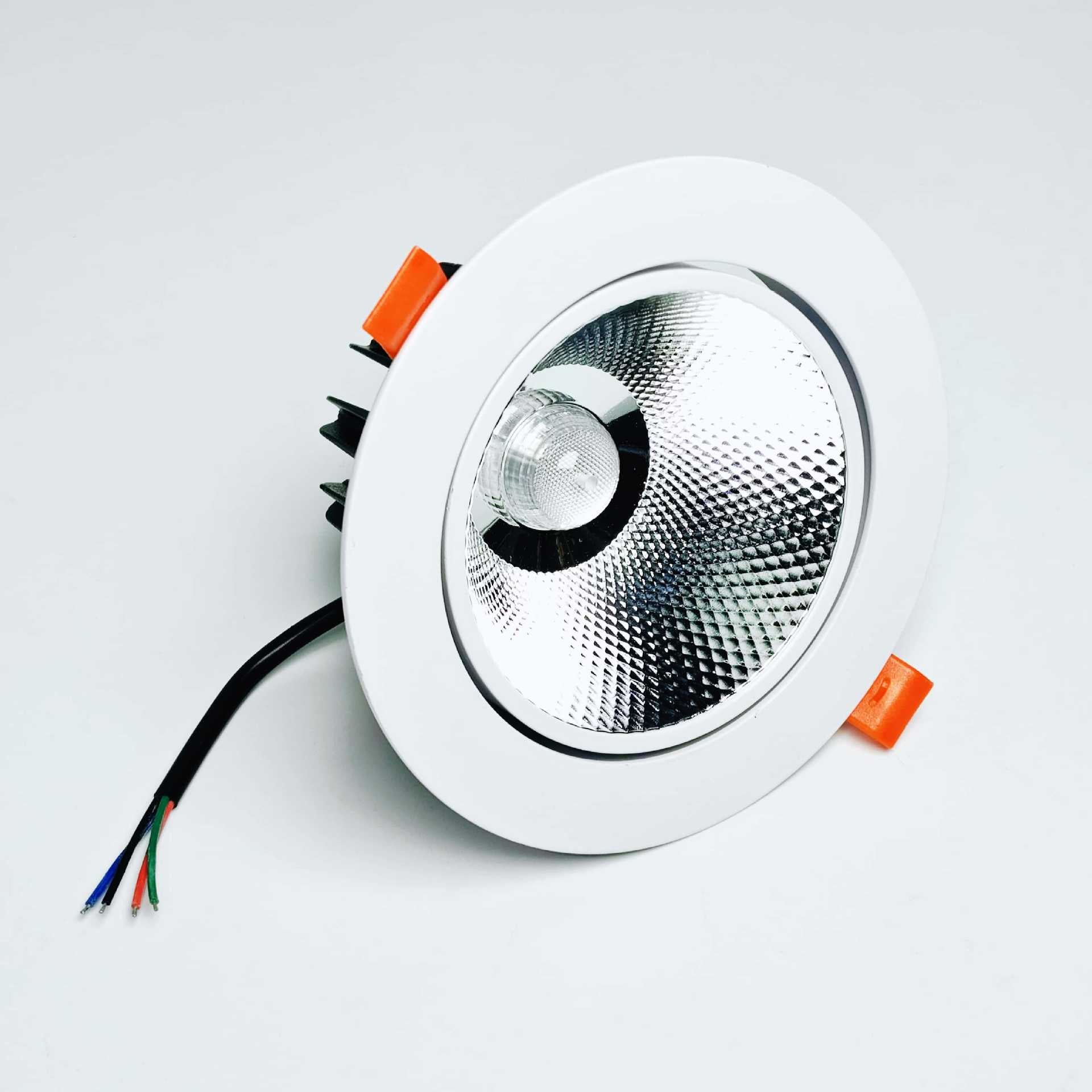 RGBW/RGBWW COB Recessed LED Lighting | 24V | 20W / 30W | White Round Embedded LED DownLights | 4 / 10Pack | Not Include RGBW Controller and Power Supply - Image 3