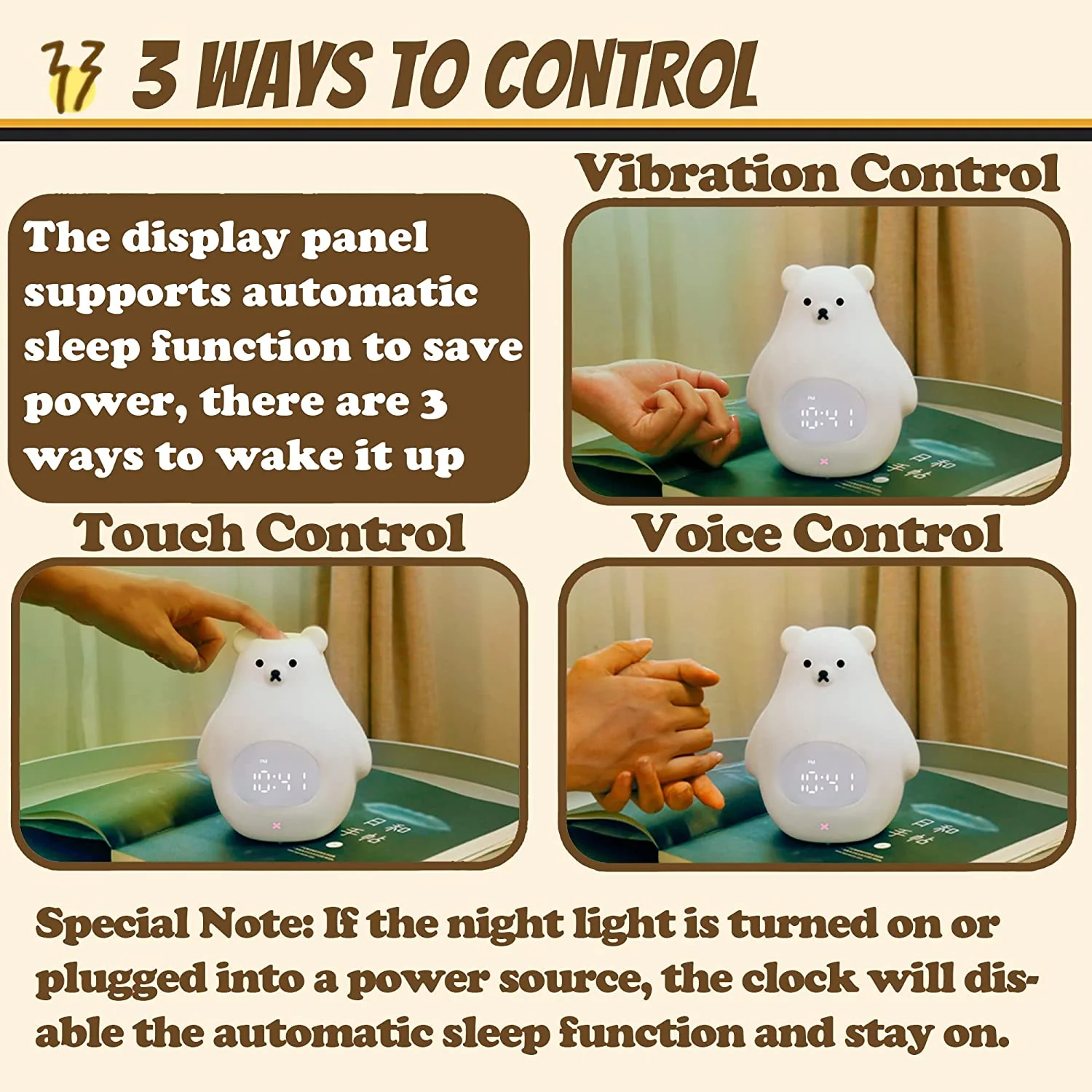 Silicone Alarm Clock LED Night Light – Rechargeable Baby Nursery Sleep Lamp with Timer | 3-Color Touch/ RGB Color Changing with Remote Control | for Baby Girls Boys - Image 8