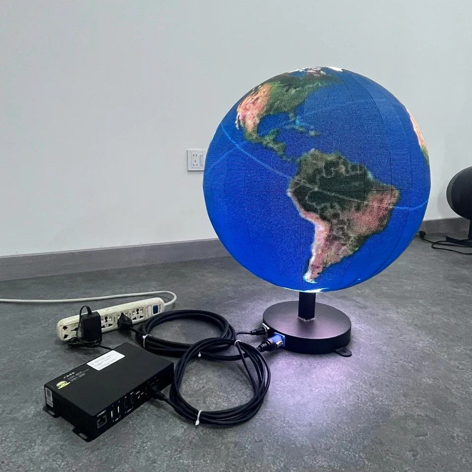 Small Indoor LED Sphere Display – Dia. 30cm/ 40cm / 50cm / 60cm / 85cm (1.3ft – 2.8ft), P1.86 / P2 | 360° Spherical Screen for Retail & Exhibits - Image 3