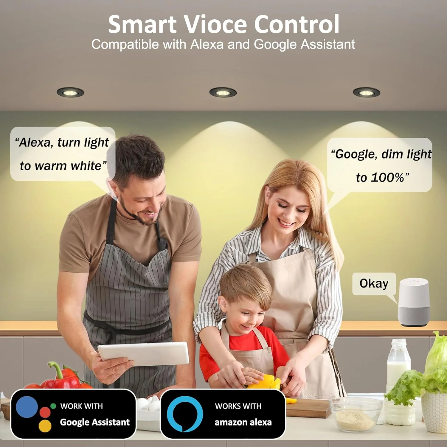 Smart COB WiFi Recessed Lighting | 2Inch 5W | Dimmable RGB & CCT 2700-6500K | 100–240V | Black Housing | Compatible with Alexa and Google Home | 4 / 6 / 10 / 12-Pack - Image 3