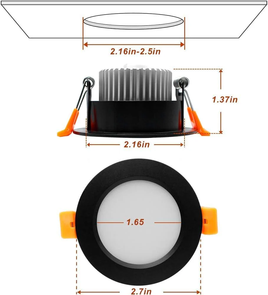 Smart WiFi Recessed Lighting | 2Inch 5W | Dimmable RGB & CCT 2700-6500K | 100–240V | Black Housing | Compatible with Alexa and Google Home | 4 / 6 / 10-Pack - Image 3