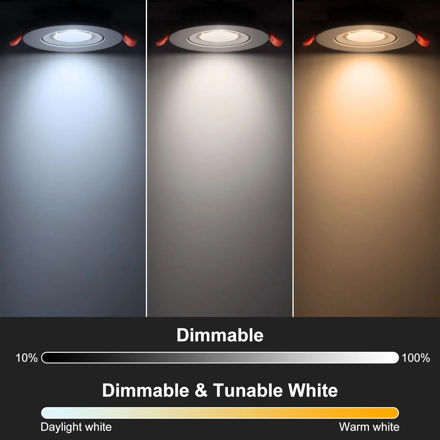 Smart WiFi Recessed Lighting | 3Inch 5W | Ultra-Thin 60° Adjustable Downlight | Dimmable RGB & CCT 2700-6500K | 85–240V | White Housing | Compatible with Alexa and Google Home | 4 -Pack - Image 3