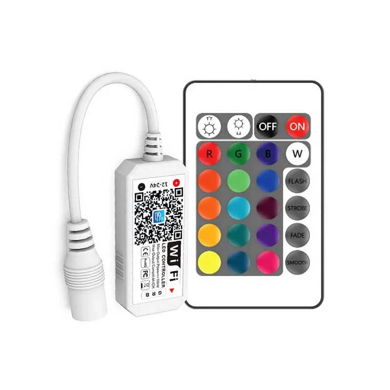 Smart WIFI SMD5050 300LEDs RGB LED Strip Light Kit - DC12V | 60 LEDs/M | 10mm PCB | IP00 / IP65 | 5M | RGB Color Changing LED Strip Lights with Alexa, Google Assistant | App Control & 24 Keys Controller + Power Supply | 5M - Image 6