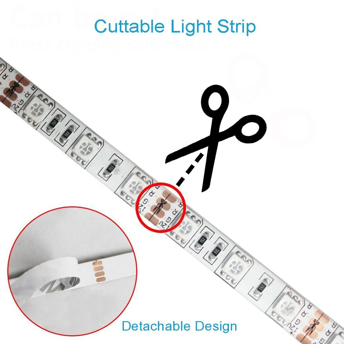 Smart WIFI SMD5050 300LEDs RGB LED Strip Light Kit - DC12V | 60 LEDs/M | 10mm PCB | IP00 / IP65 | 5M | RGB Color Changing LED Strip Lights with Alexa, Google Assistant | App Control & 24 Keys Controller + Power Supply | 5M - Image 5