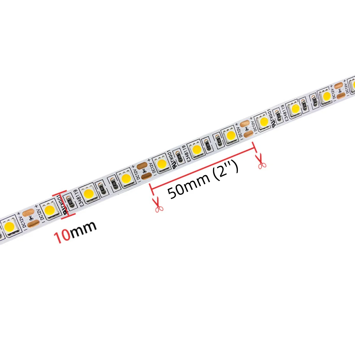SMD5050 High Brightness LED Strip Light – DC 12V | 60 LEDs/m | 10mm PCB | 26–28lm/LED | Low Voltage LED Tape | IP00 / IP67 | Warm White / Natural White / Cool White / Golden Yellow /Pink | 5/50M - Image 4