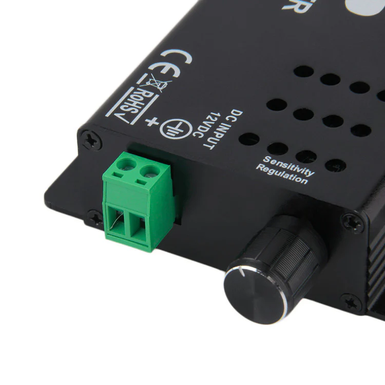 Sound/Music Sensitive RGB LED Strip Controller – DC12V-24V 12A | Black Aluminum Housing Controller with 24-Key IR Remote | For LED Strips - Image 4