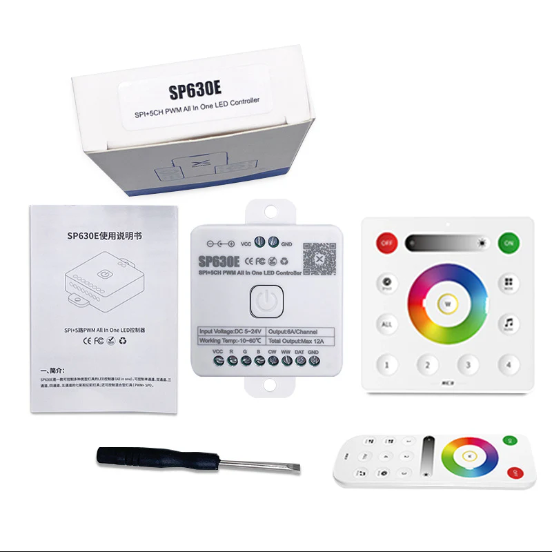 SP630E All-in-One SPI + 5CH PWW LED Controller Bluetooth Music Controller for LED Strips and LED Lights iOS/Android App Control - Image 3