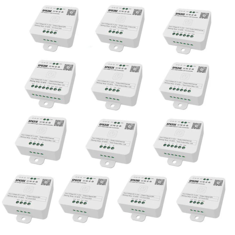 SP63X PWM Bluetooth Music LED Controller Series – DC5V-24V | APP + Music Control | For LED Strips & LED Lights (iOS/Android)