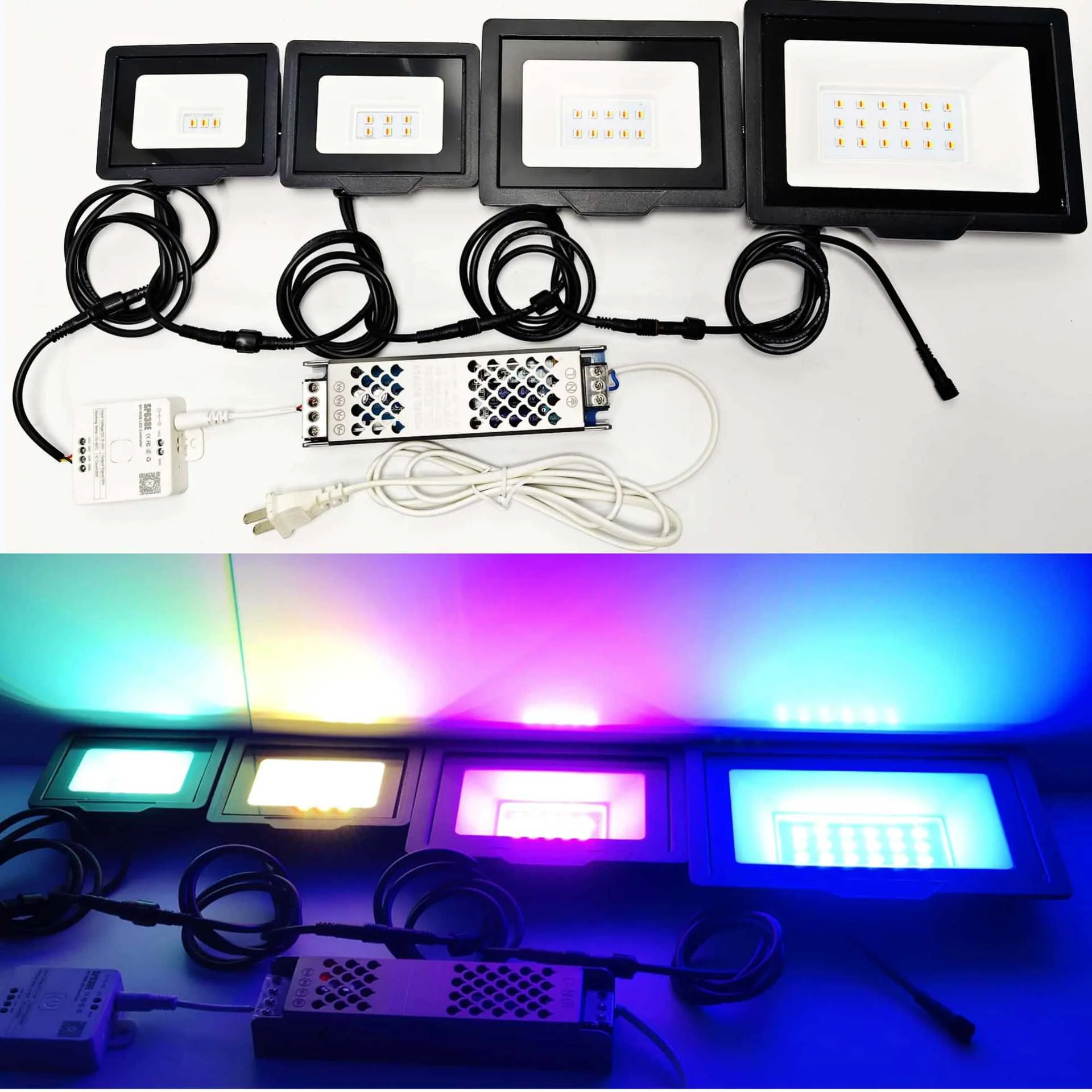 FL-IC Series SPI WS2811 RGBIC Addressable LED Flood Light – 10W - 50W | 24V DC | IP66 Waterproof Outdoor Landscape Light with Aluminum Housing & Tempered Glass | For Stage, Wall Wash & Architectural Lighting | Hardwired Connection (No Plug) | 2 / 10-Pack - Image 3