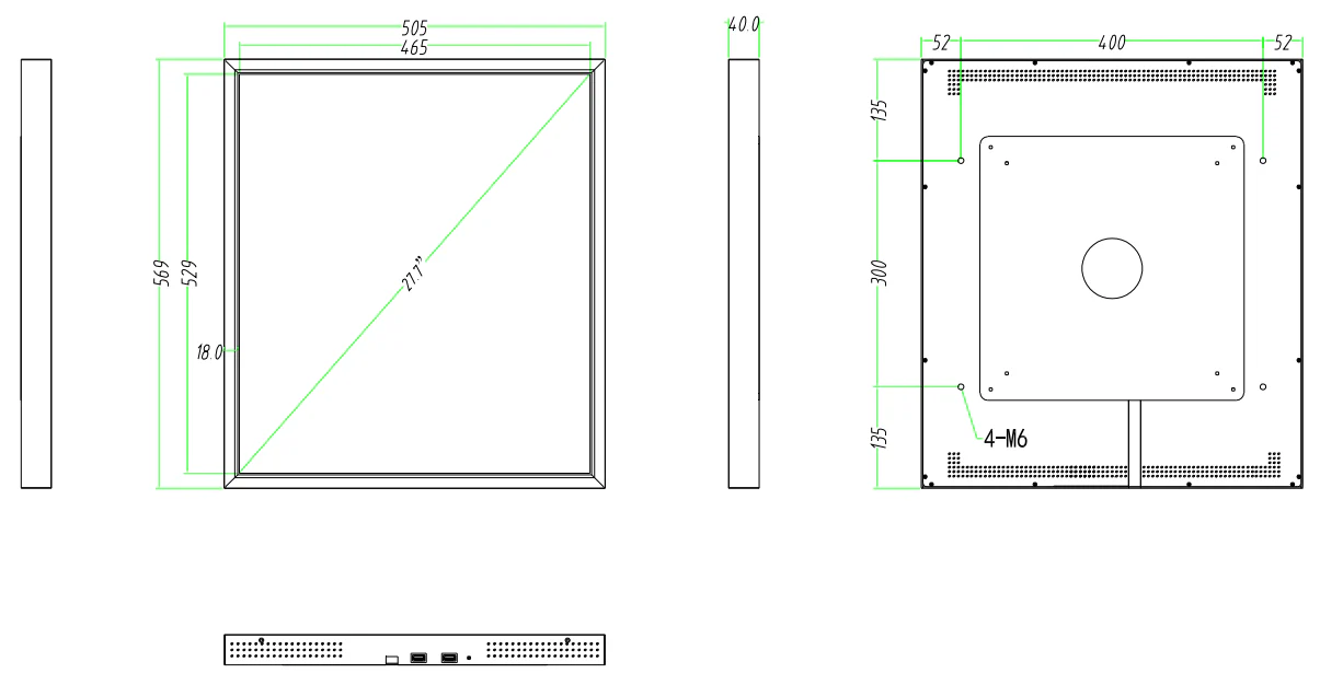 SQ Series 27.7 Inch (465×529mm Viewable) Square LCD Monitor Screen, Content Upload via Cloud / APP / USB Disk - Image 7