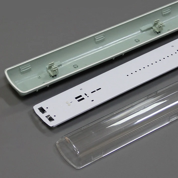 TP Series LED Tri-Proof Light – 4ft | 2-Tube Included | Waterproof Dustproof LED Fixture | Stripe Clear Cover | 3000K/4000K/5000K | 4-Pack | AC 90–240V | Non-Dimmable - Image 4
