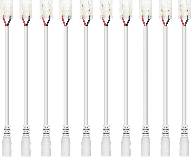 Transparent Crystal LED Strip Connectors – 10mm 2Pin Solderless Clips | Strip to Wire / Strip to Strip / DC Adapter – Bulk Wholesale 500pcs MOQ | Factory Direct - Image 10