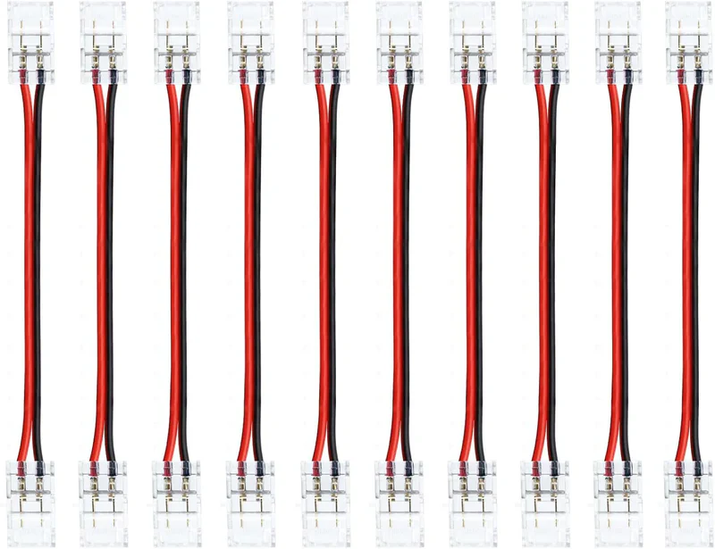 Transparent Crystal LED Strip Connectors – 10mm 2Pin Solderless Clips | Strip to Wire / Strip to Strip / DC Adapter – Bulk Wholesale 500pcs MOQ | Factory Direct - Image 12
