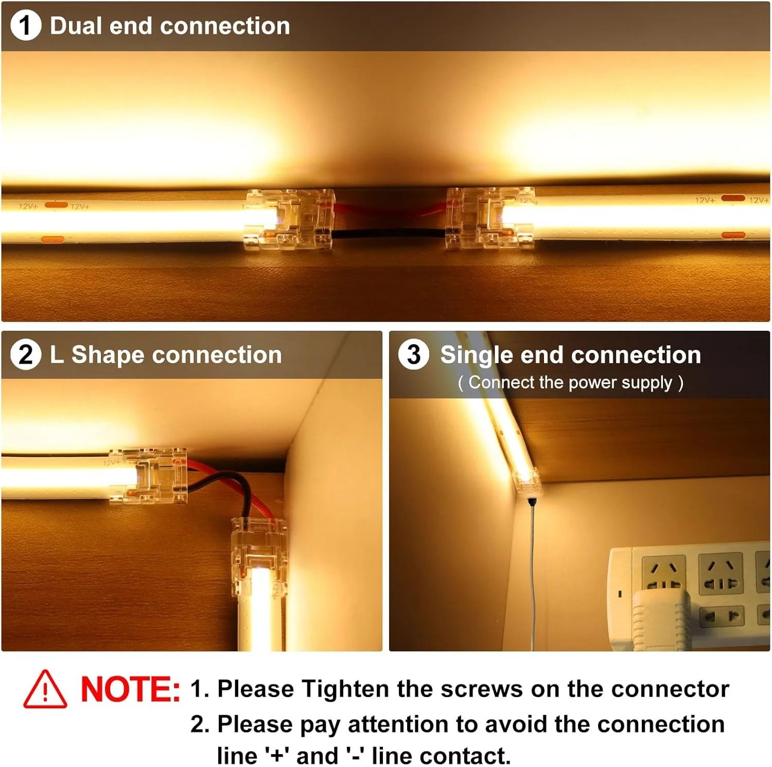 Transparent Crystal LED Strip Connectors – 10mm 2Pin Solderless Clips | Strip to Wire / Strip to Strip / DC Adapter – Bulk Wholesale 500pcs MOQ | Factory Direct - Image 5