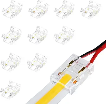 Transparent Crystal LED Strip Connectors – 10mm 2Pin Solderless Clips | Strip to Wire / Strip to Strip / DC Adapter – Local Stock US/UK - Image 4