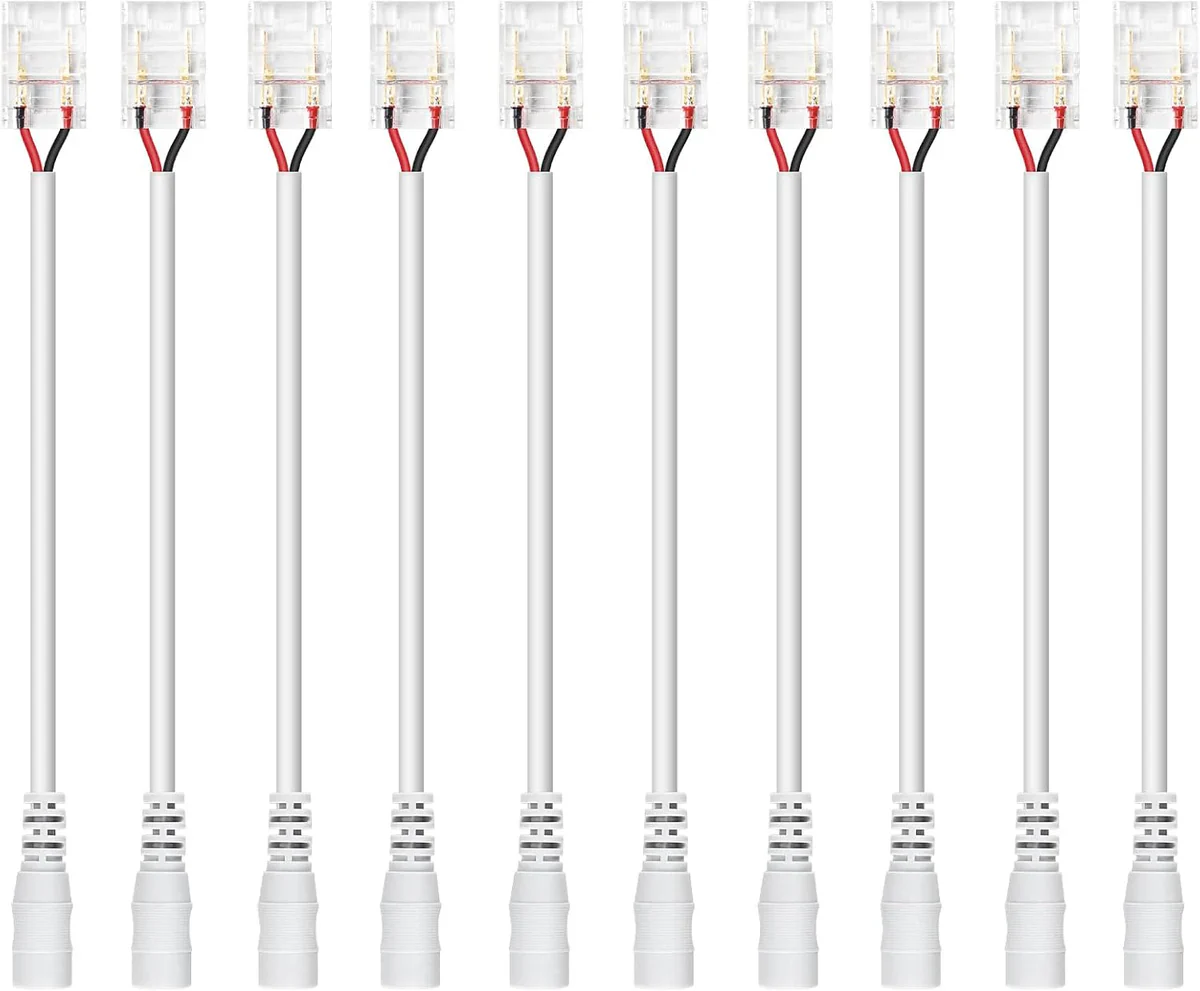 Transparent Crystal LED Strip Connectors – 10mm 2Pin Solderless Clips | Strip to Wire / Strip to Strip / DC Adapter – Local Stock US/UK - Image 5