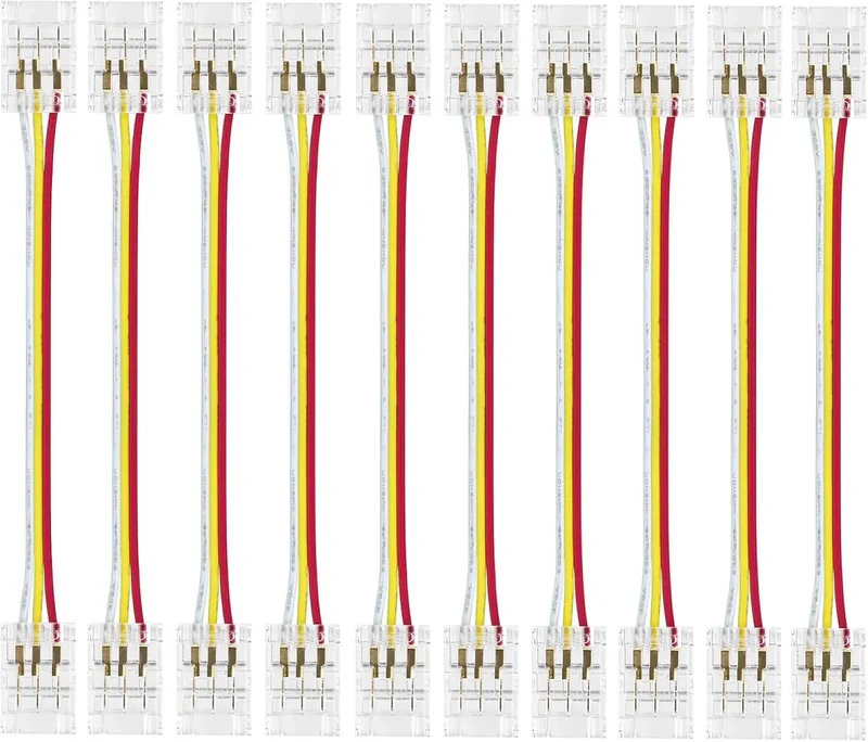 Transparent Crystal LED Strip Connectors – 10mm 3Pin Solderless Clips | Strip to Wire / Strip to Strip / DC Adapter – Bulk Wholesale 500pcs MOQ | Factory Direct - Image 10