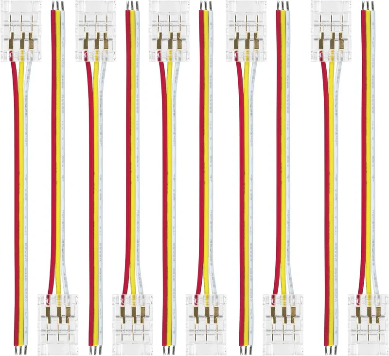 Transparent Crystal LED Strip Connectors – 10mm 3Pin Solderless Clips | Strip to Wire / Strip to Strip / DC Adapter – Bulk Wholesale 500pcs MOQ | Factory Direct - Image 9