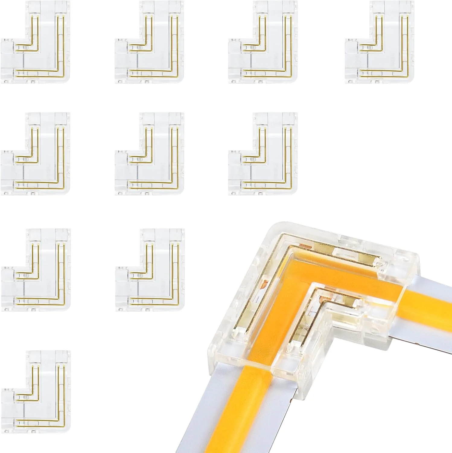 Transparent Crystal LED Strip Connectors – 10mm 4Pin Solderless Clips | Strip to Wire / Strip to Strip / Female Plug – Bulk Wholesale 500pcs MOQ | Factory Direct - Image 12