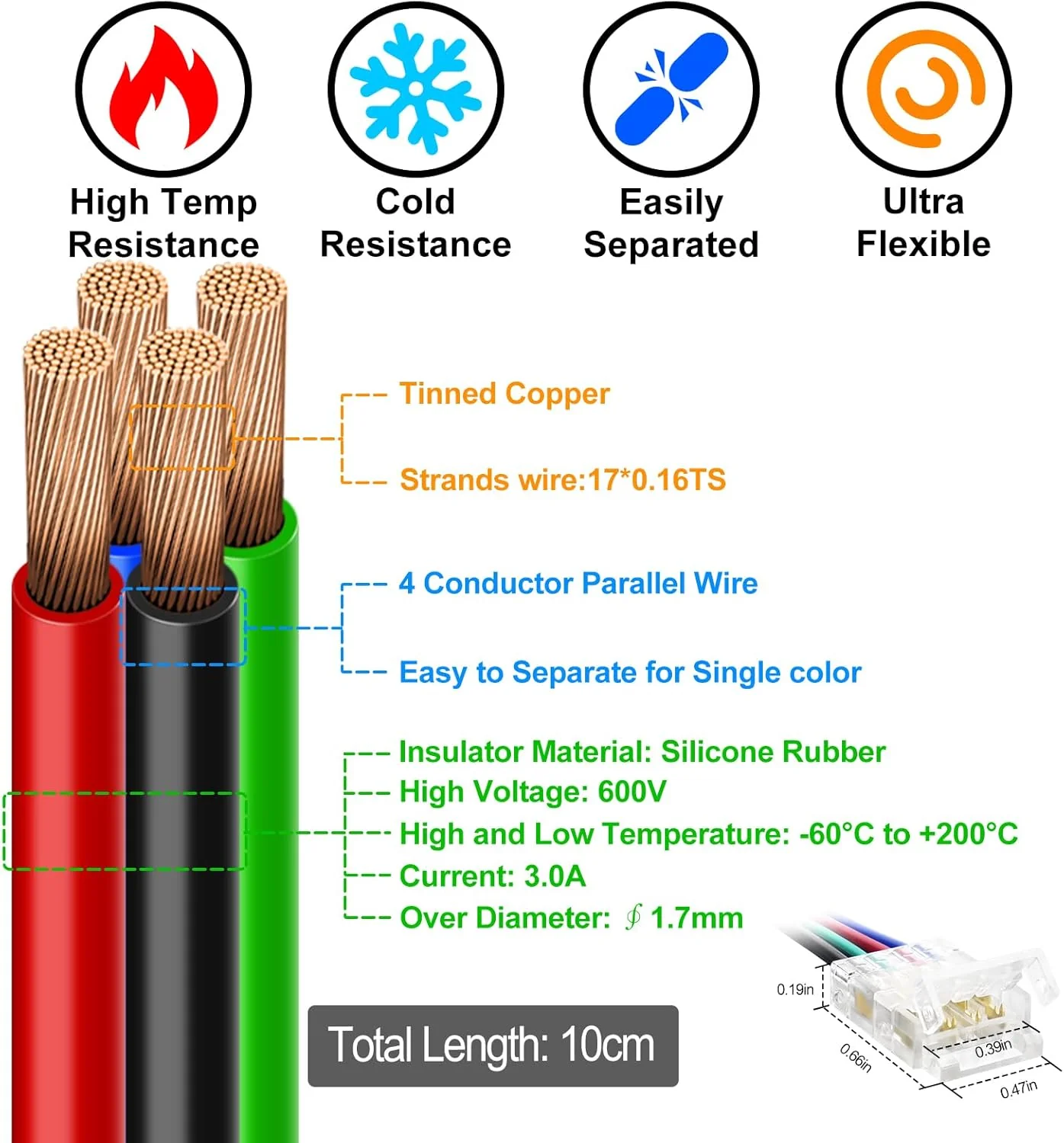 Transparent Crystal LED Strip Connectors – 10mm 4Pin Solderless Clips | Strip to Wire / Strip to Strip / Female Plug – Bulk Wholesale 500pcs MOQ | Factory Direct - Image 7