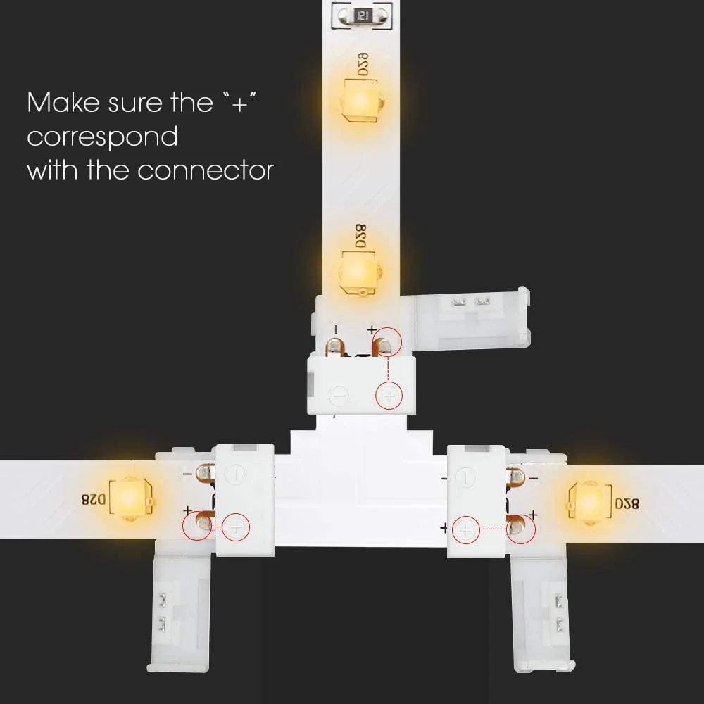 Transparent Crystal LED Strip Connectors – 10mm 4Pin Solderless Clips | Strip to Wire / Strip to Strip / Female Plug – Bulk Wholesale 600pcs MOQ | Factory Direct - Image 4