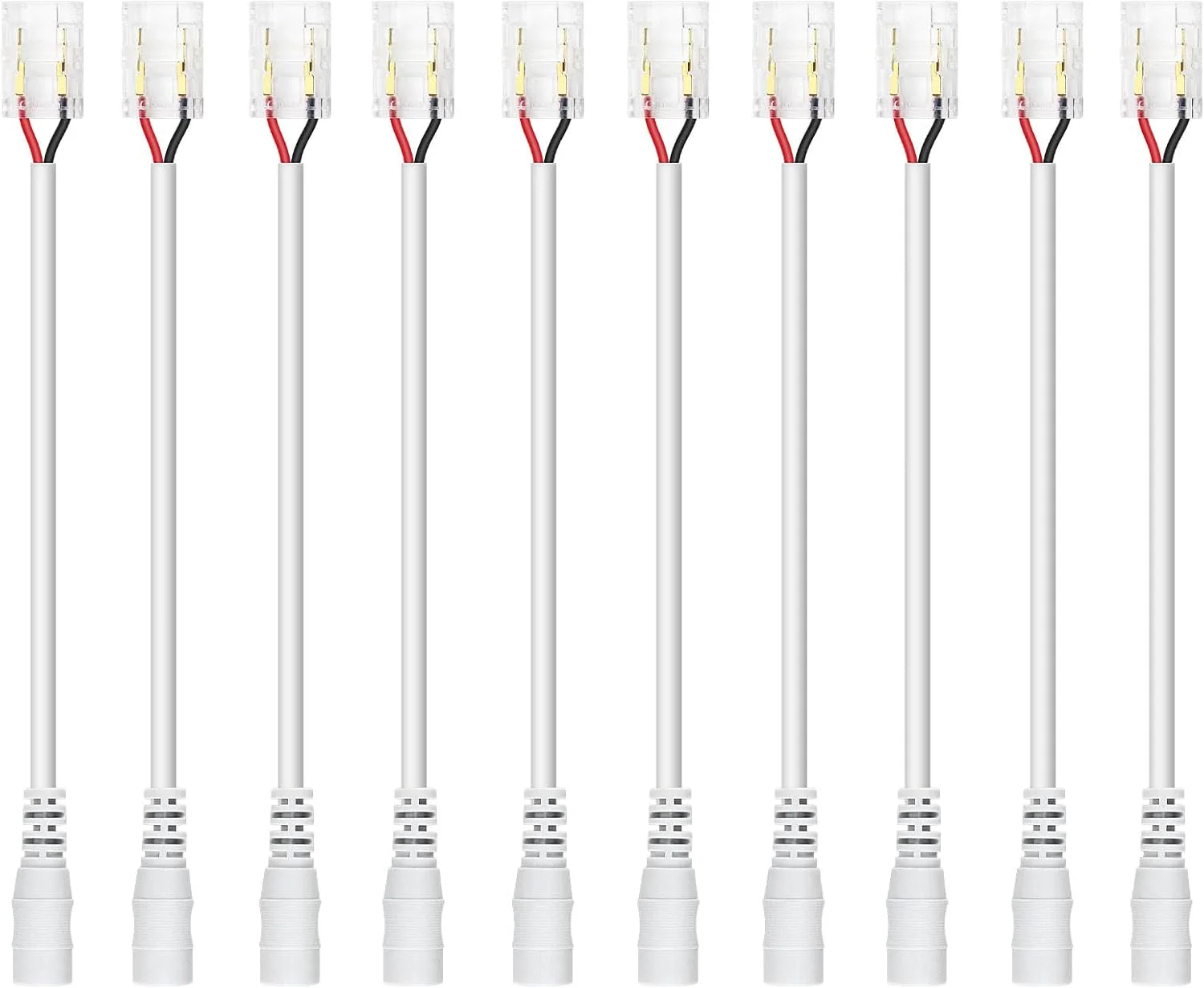 Transparent Crystal LED Strip Connectors – 8mm 2Pin Solderless Clips | Strip to Wire / Strip to Strip / DC Adapter / L – Local Stock US/UK - Image 14