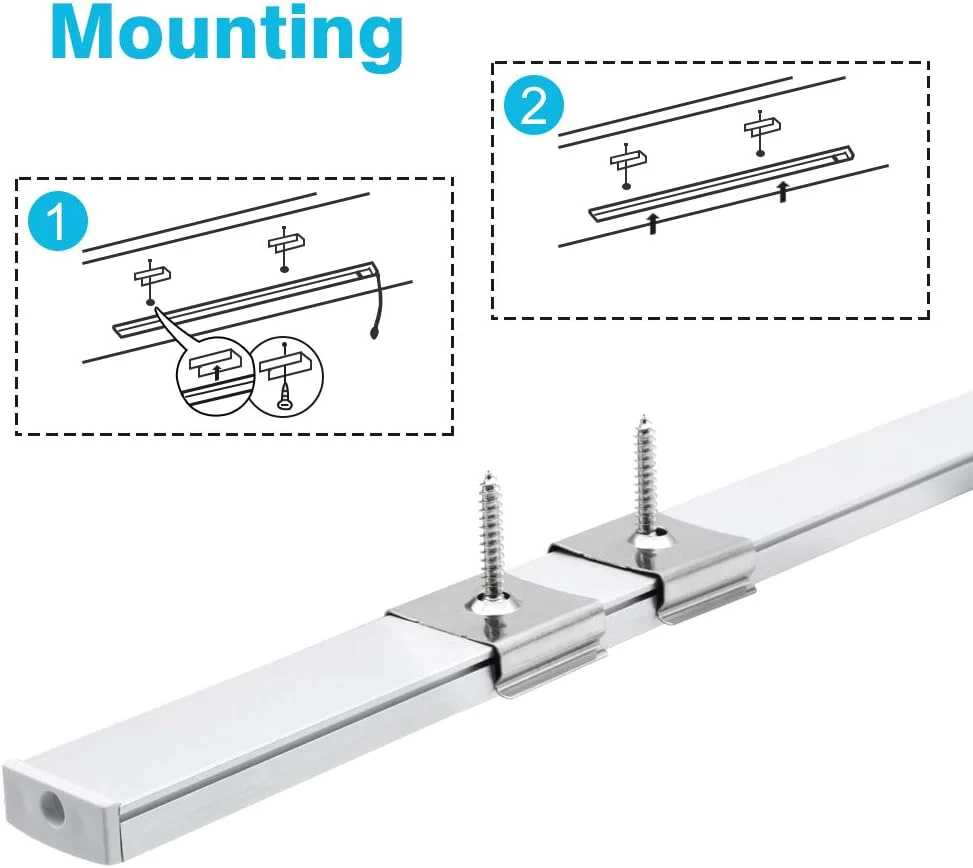 U Shape LED Aluminum Channels – Fit for 1 to 12mm LED Strip | 1Meter | Silver / Black | Milky White / Black Cover | With Installation Accessories | Bendable | 5 / 6 / 10 / 12 / 20 / -Pack | Local Stock US/UK - Image 13