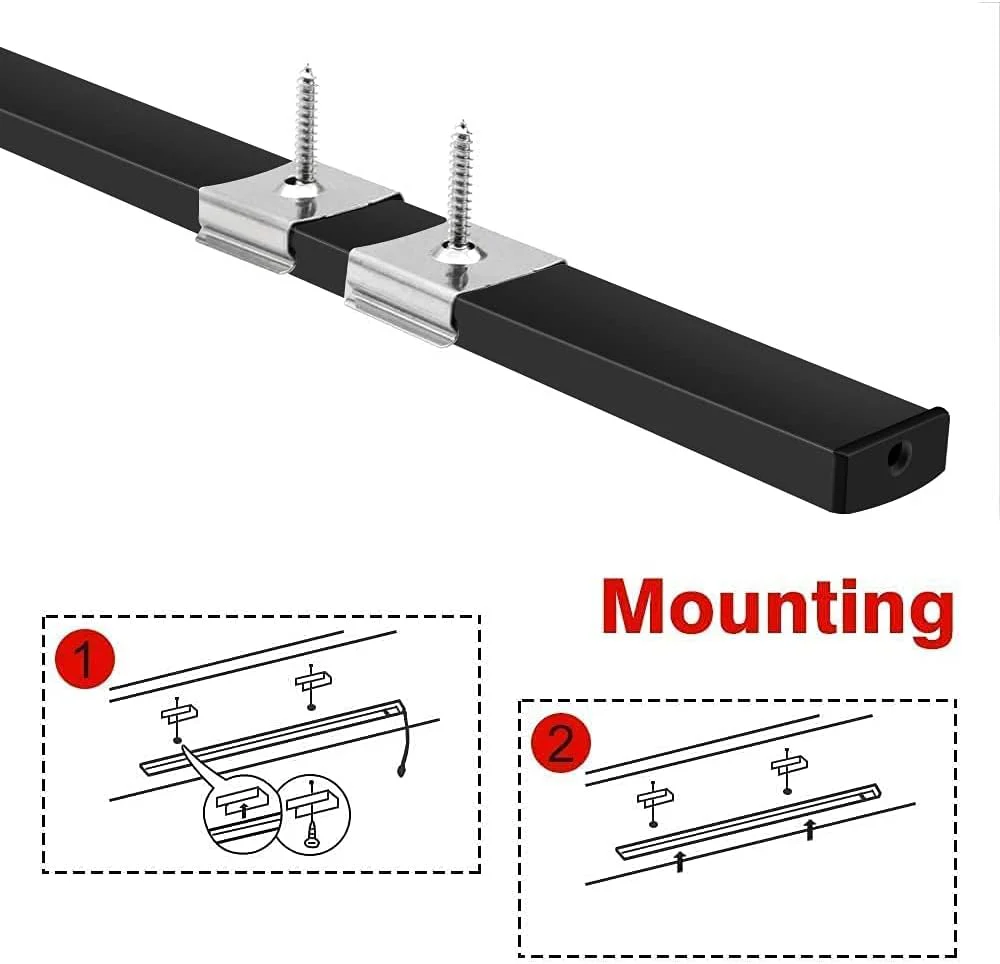 U Shape LED Aluminum Channels – Fit for 1 to 12mm LED Strip | 1Meter | Silver / Black | Milky White / Black Cover | With Installation Accessories | Bendable | 5 / 6 / 10 / 12 / 20 / -Pack | Local Stock US/UK - Image 14