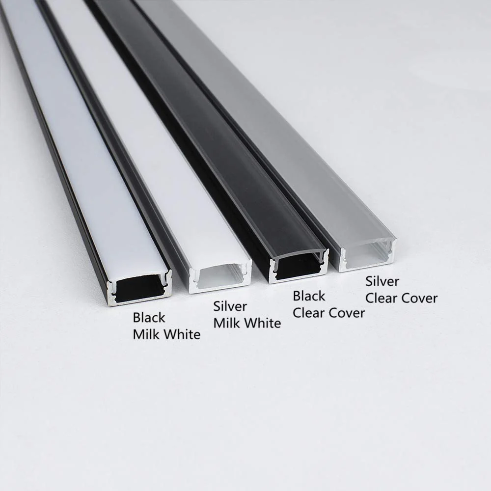 U Shape LED Channel U02–B 12mm | Silver | Milky White Cover | With Installation Accessories | – Standard Aluminum Profile – 1m / 2m / 3m | 50 / 100-Pack - Image 3