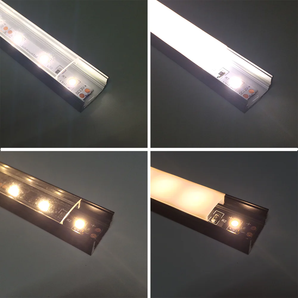 U Shape LED Channel U02–B 12mm | Silver | Milky White Cover | With Installation Accessories | – Standard Aluminum Profile – 1m / 2m / 3m | 50 / 100-Pack - Image 8