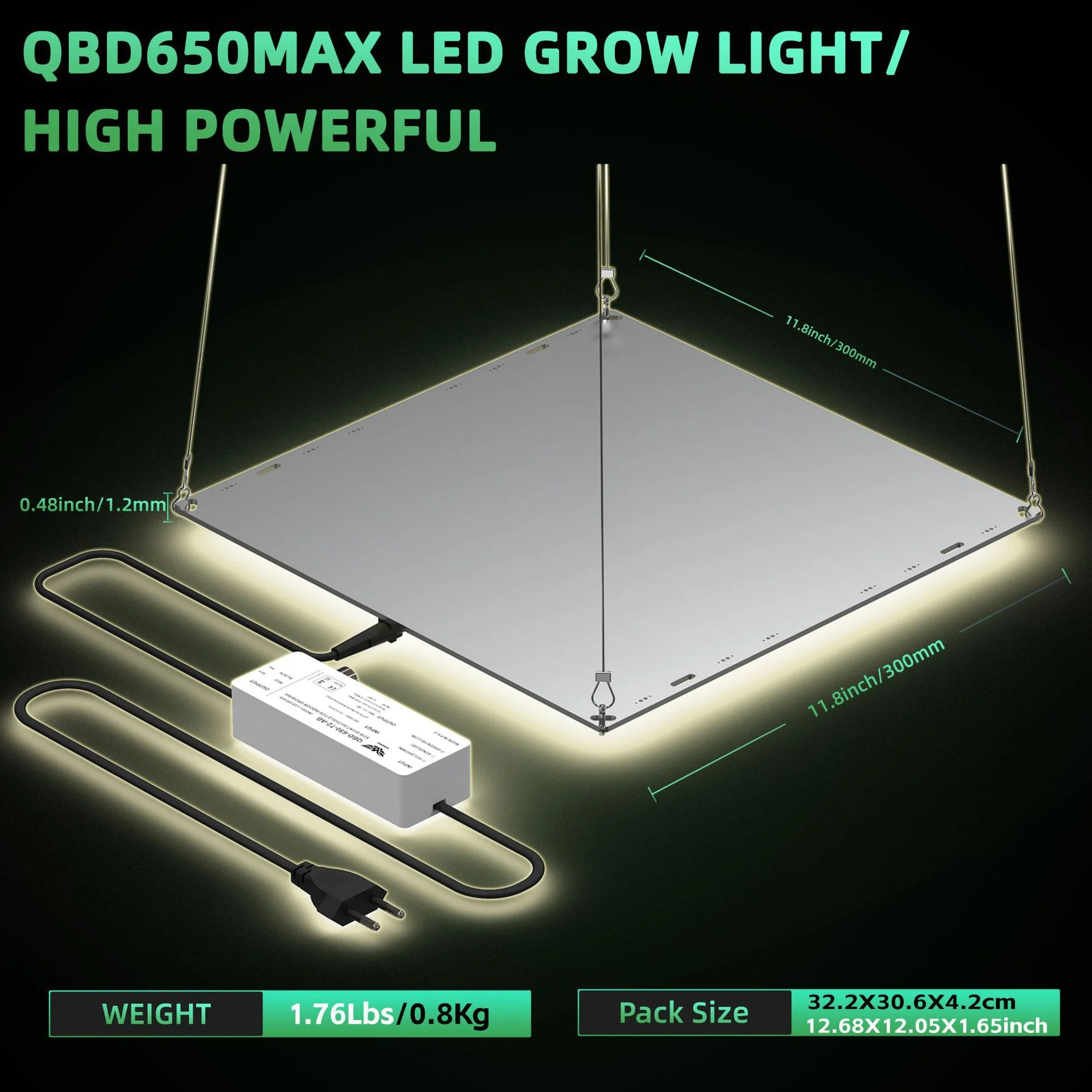 Ultra-Thin Quantum Board LED Grow Light - 65W / 85W / 120W / 150W | 0-10V Dimming | Full Spectrum | AC110 -220V | Included Hanging Rope, Dimmable Driver| Plant Grow Light for Seedling, Veg & Bloom | US / EU / UK / AU Plug - Image 4
