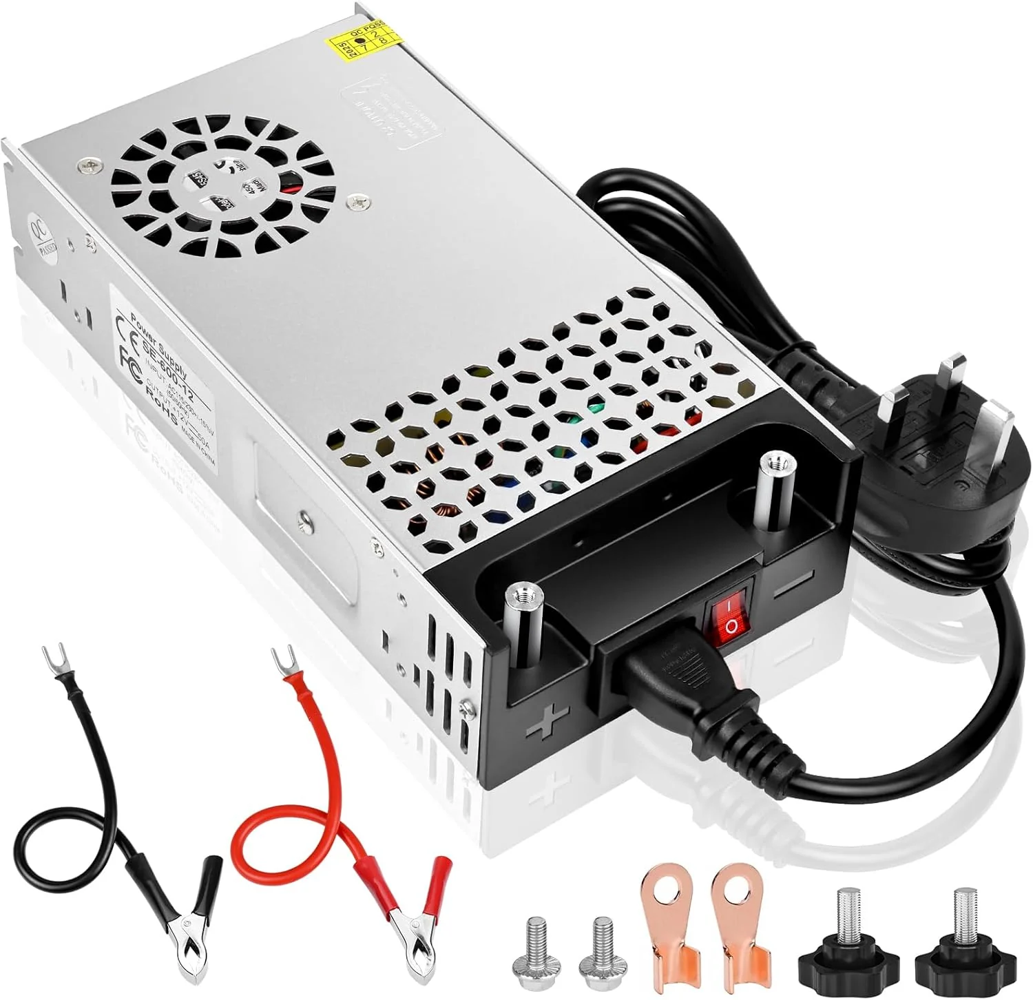 Upgrade 12V DC Switching Power Supply 360W–720W (30A–60A), AC 110/240V Input Converter & Transformer, Cooling Fan Design, LED Driver Adapter for Strip Lights, 3D Printer, Radio — US/UK/EU Plug Options, CE/FCC/RoHS Certified - Image 17