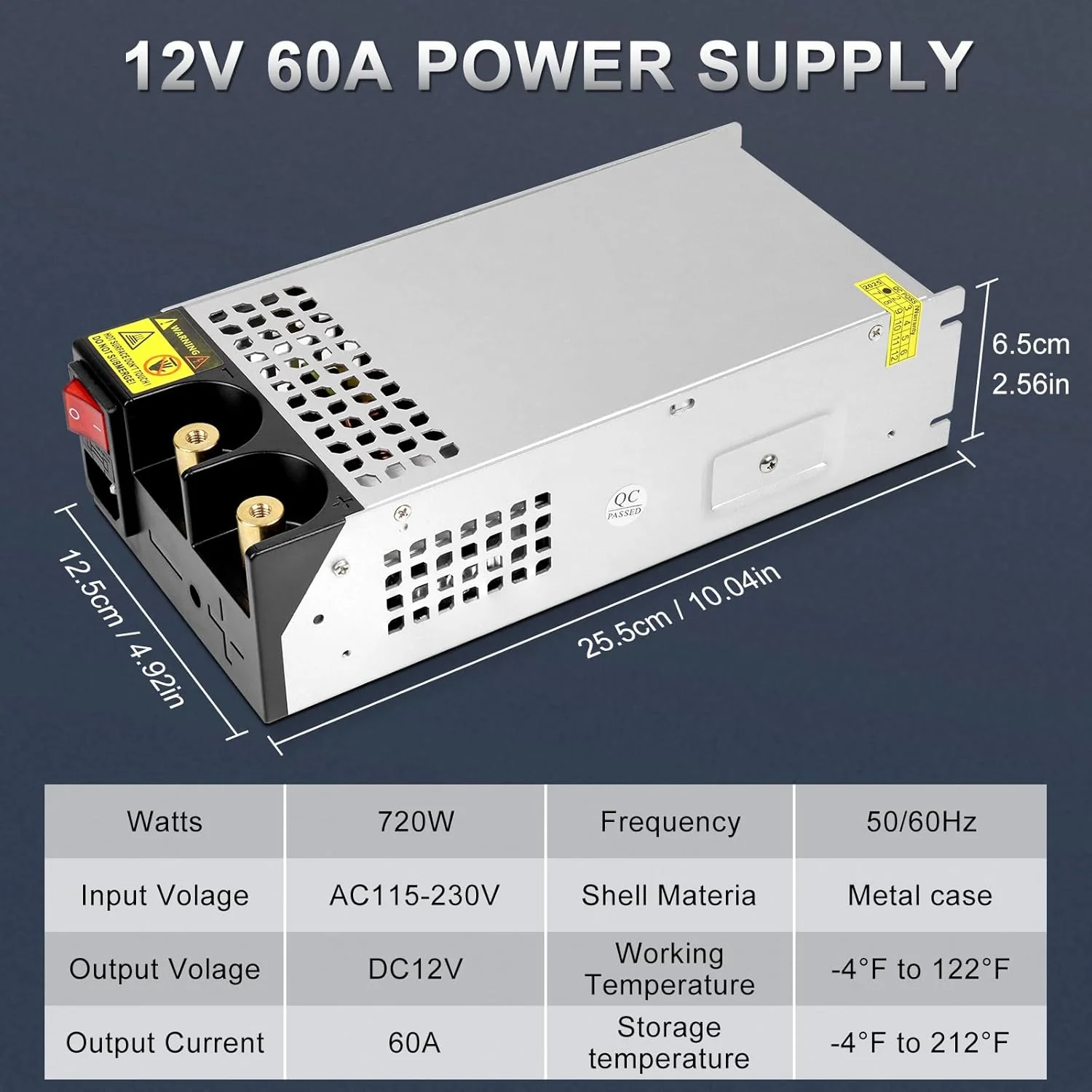 Upgrade 12V DC Switching Power Supply 360W–720W (30A–60A), AC 110/240V Input Converter & Transformer, Cooling Fan Design, LED Driver Adapter for Strip Lights, 3D Printer, Radio — US/UK/EU Plug Options, CE/FCC/RoHS Certified - Image 23