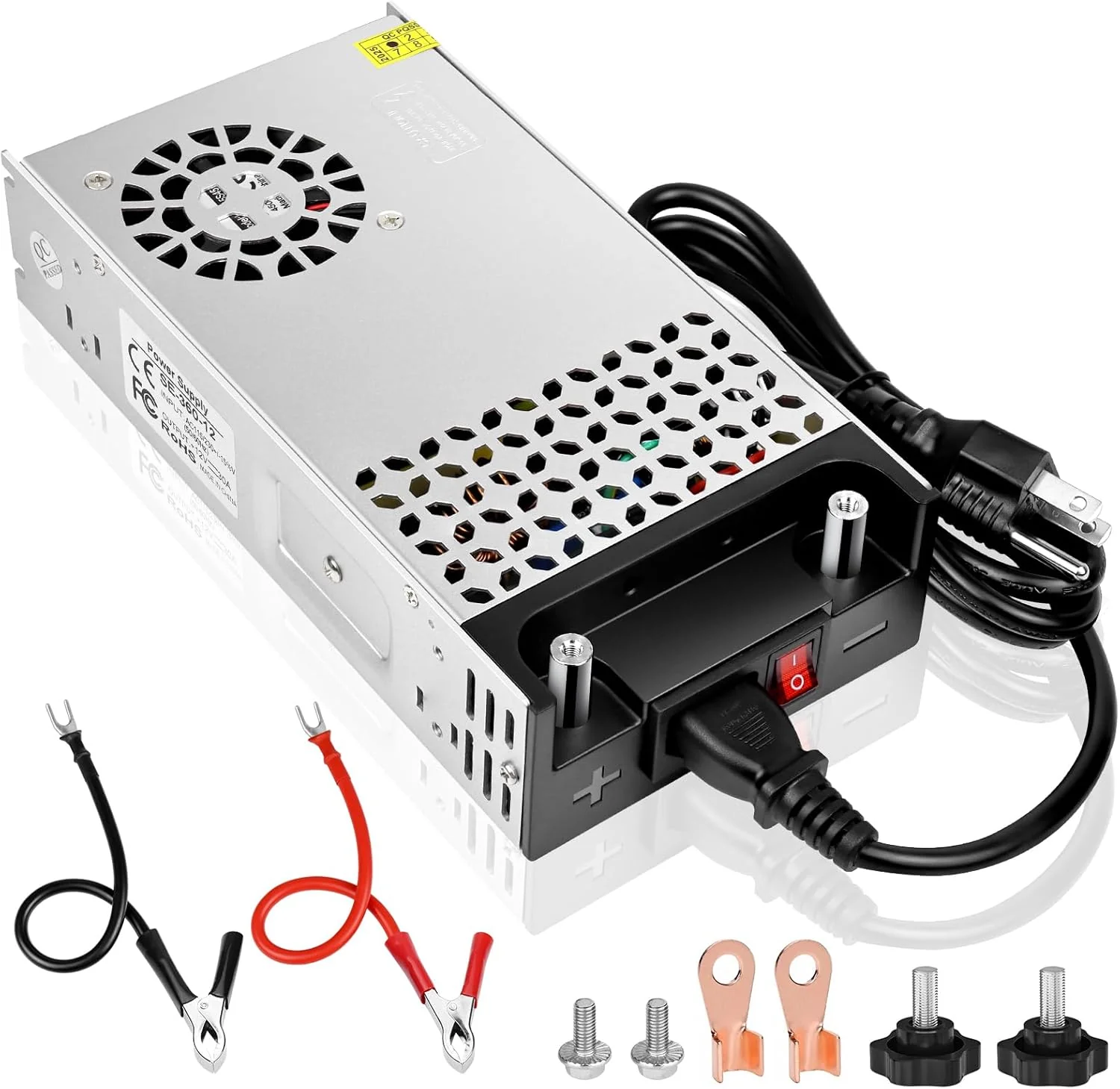 Upgrade 12V DC Switching Power Supply 360W–720W (30A–60A), AC 110/240V Input Converter & Transformer, Cooling Fan Design, LED Driver Adapter for Strip Lights, 3D Printer, Radio — US/UK/EU Plug Options, CE/FCC/RoHS Certified - Image 8