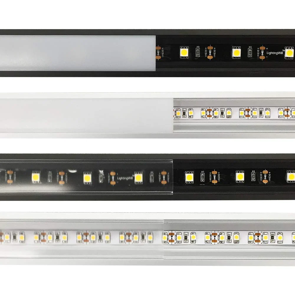 V-Shaped LED Aluminum Channel – For 1 to 10 mm LED Strips | 1 Meter | Silver / Black | Milky / Black Cover | With Mounting Accessories | Pack of 5 / 6 / 10 / 12 / 20 | Local Stock in US / UK - Image 4