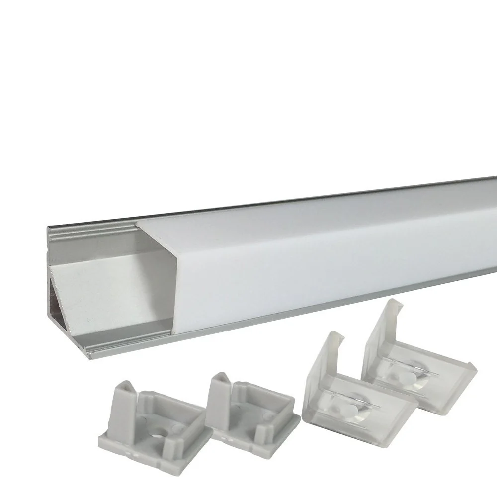 V Shape LED Channel V01-A – 12mm | Silver / Black | Milky White Cover | With Installation Accessories | – Heavy-Duty Aluminum Profile – 1m / 2m / 3m | 50 / 100-Pack - Image 9