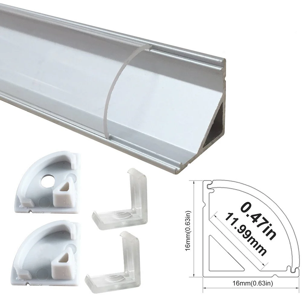 V Shape LED Channel V02-A – 12mm | Silver / Black | Milky White Cover | With Installation Accessories | – Heavy-Duty Aluminum Profile – 1m / 2m / 3m | 50 / 100-Pack - Image 12