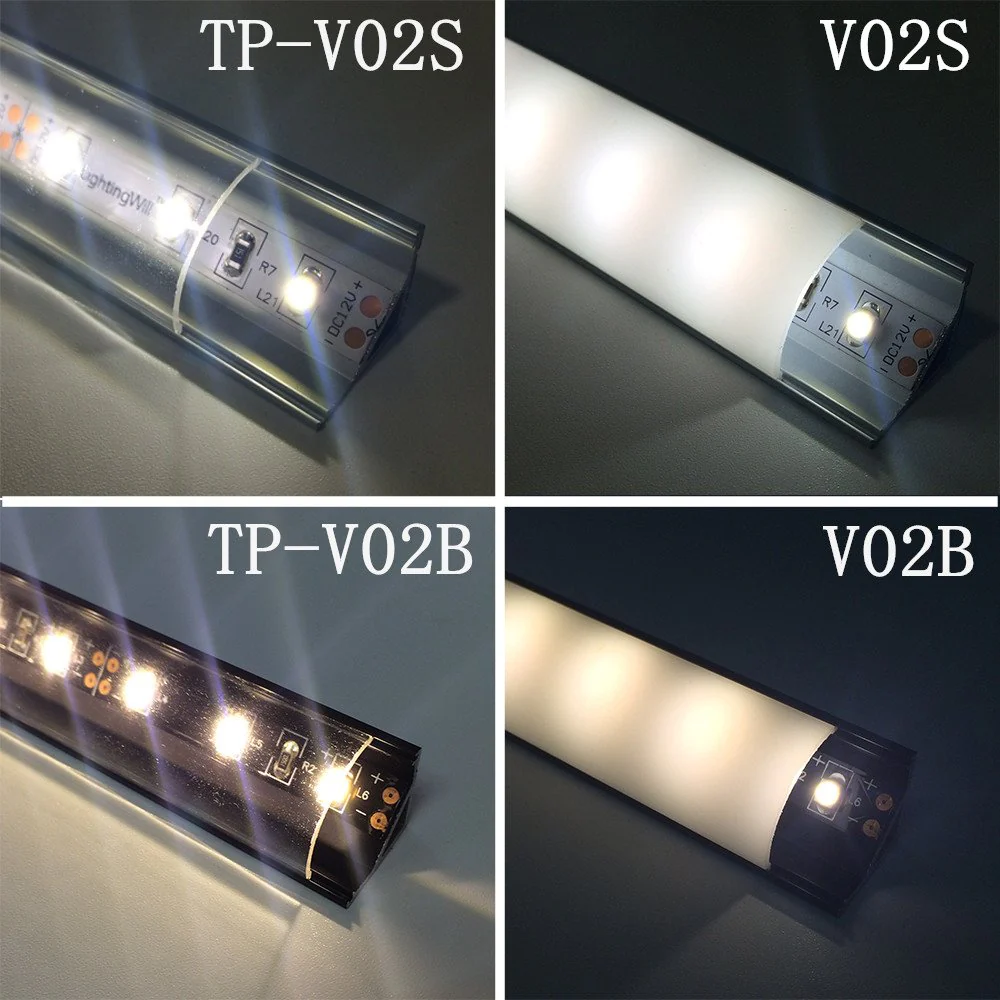V Shape LED Channel V02-A – 12mm | Silver / Black | Milky White Cover | With Installation Accessories | – Heavy-Duty Aluminum Profile – 1m / 2m / 3m | 50 / 100-Pack - Image 3