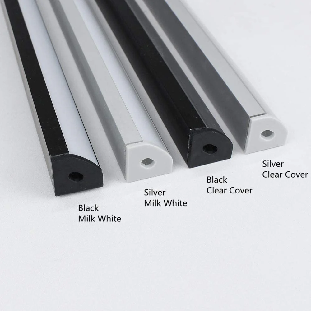 V Shape LED Channel V02-A – 12mm | Silver / Black | Milky White Cover | With Installation Accessories | – Heavy-Duty Aluminum Profile – 1m / 2m / 3m | 50 / 100-Pack - Image 5