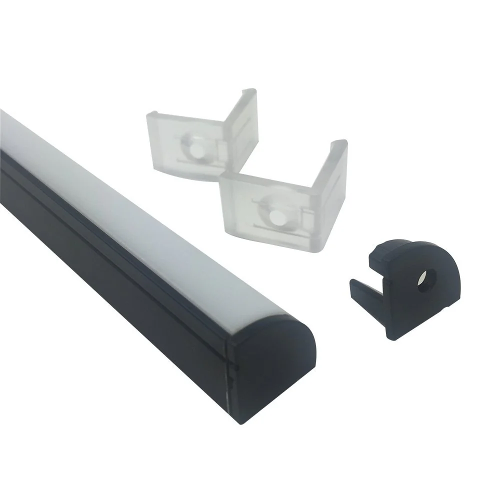 V Shape LED Channel V02-B – 10mm | Silver / Black | Milky White Cover | With Installation Accessories | – Standard Aluminum Profile – 1m / 2m / 3m | 50 / 100-Pack - Image 8
