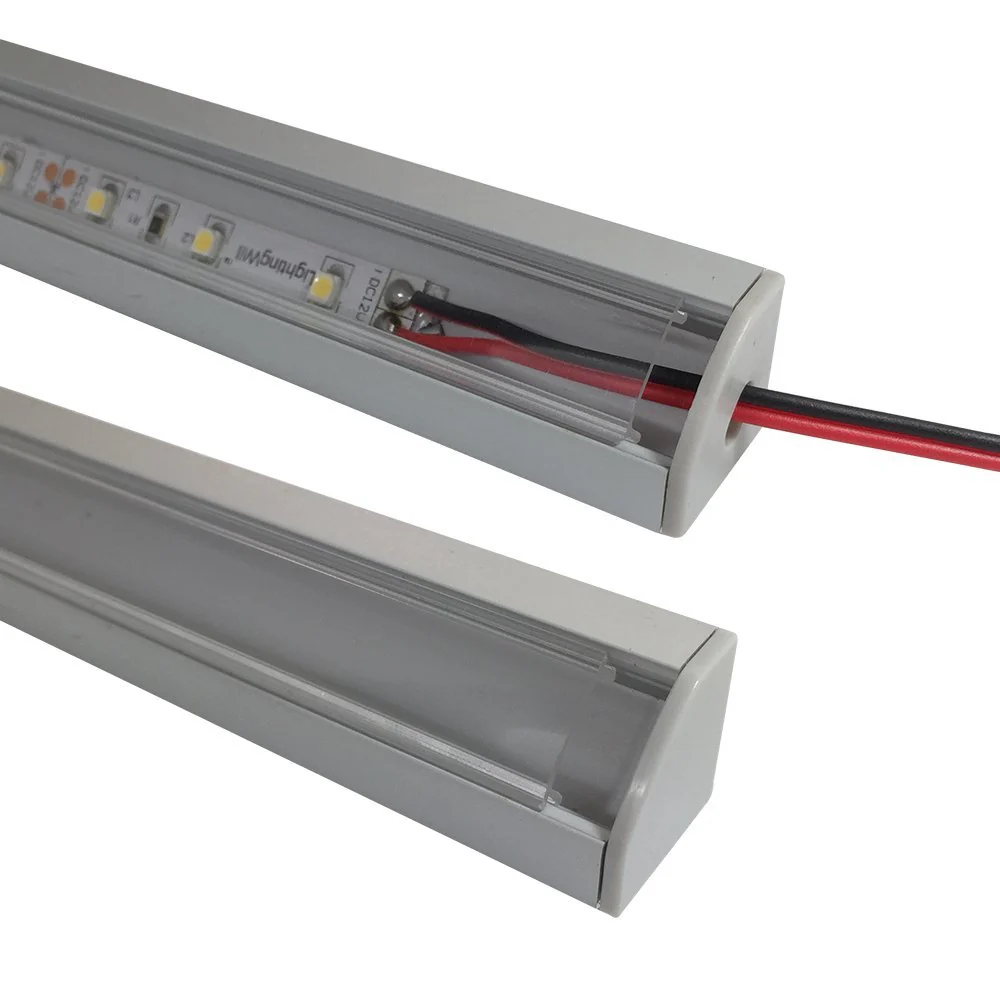 V Shape LED Channel V03-A – 12mm | Silver / Black | Milky White Cover | With Installation Accessories | – Standard Aluminum Profile – 1m / 2m / 3m | 50 / 100-Pack - Image 8