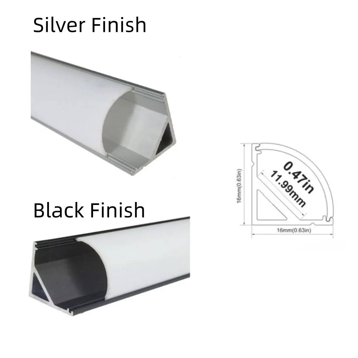 V02 Black Aluminum Rigid LED Strip Light - 16×16mm | DC12V | SMD5630 72 LEDs/M | 0.5M/1M | Warm White / Natural White / Cool White | Black Finish | Non-Waterproof | for Indoor Accent & Display Lighting | 10 / 50PCS - Image 4